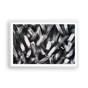 Poster in einem weißen Rahmen - Abstraktion im industriellen Geist - 91x61 cm