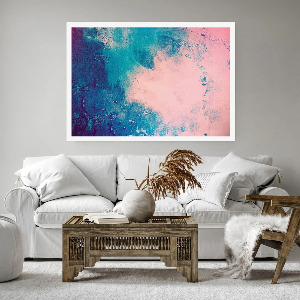 Poster - Himmelsblaue Umarmungen - 91x61 cm