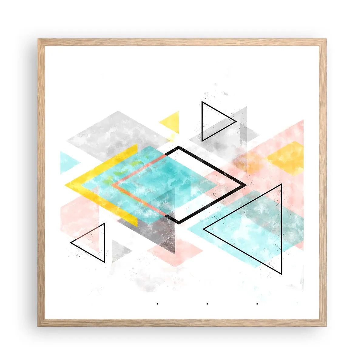 Poster in einem Rahmen aus heller Eiche - Geometrisches Spiel - 60x60 cm