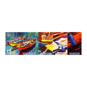 Fototapetenmuster Standard Eco - Auf Wasser dick mit Farben - Łódź, Segelboot, Meer - 100x30 cm