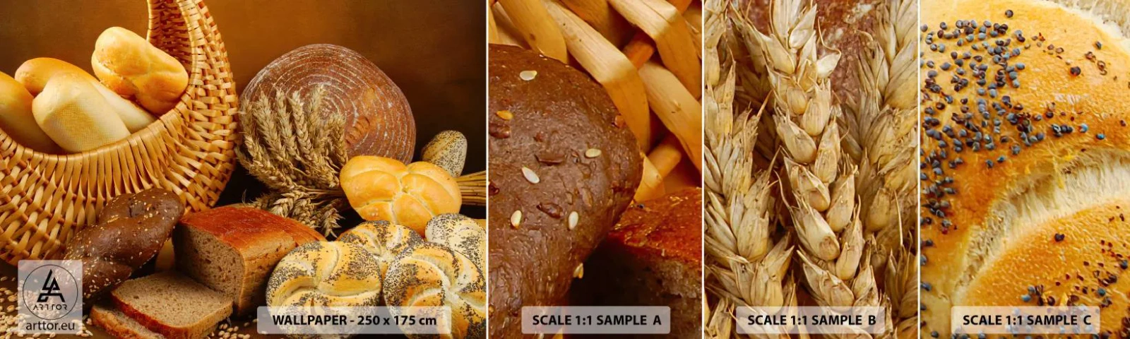 Fototapetenmuster Standard Eco - Wir sind wieder davongekommen - Gastronomie, Brot, Brot - 100x30 cm