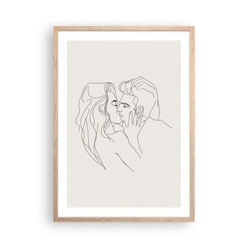 Poster in einem Rahmen aus heller Eiche - Verstrickt im Gefühl - 50x70 cm