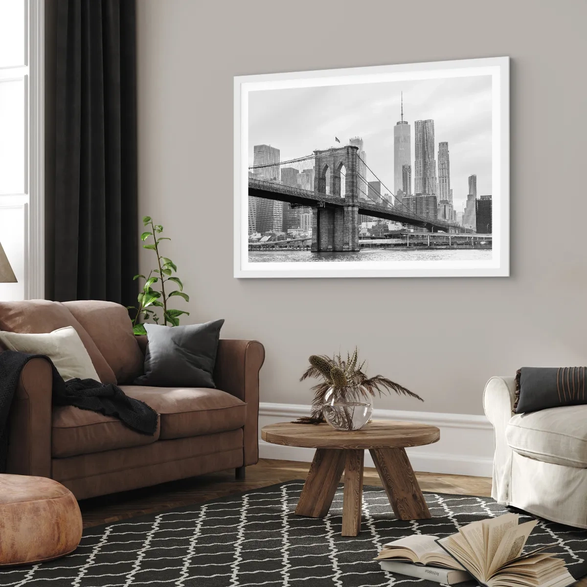Poster in einem weißen Rahmen - New Yorker Atmosphäre - 91x61 cm