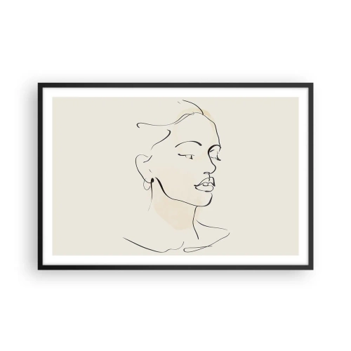 Poster in einem schwarzem Rahmen - Eine bestimmte Linie - 91x61 cm