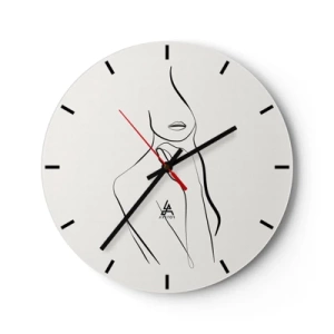 Wanduhr - Glasuhr - Wellen in Beige- und Brauntönen erzeugen eine geometrische Struktur - 30x30cm - Eine Welle der Melancholie - Moderne Wanddekoration für Wohnzimmer, Küche und Schlafzimmer ARTTOR