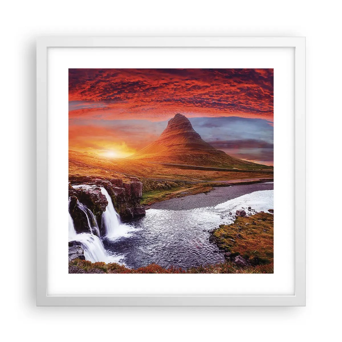 Poster in einem weißen Rahmen - Ein Blick auf Mittelerde - 40x40 cm