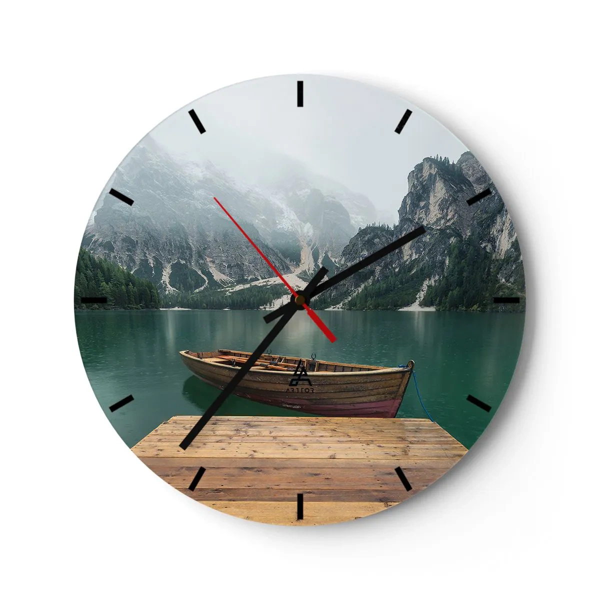 Wanduhr - Glasuhr - Und die stolzen Felsen der Stirn - 40x40 cm