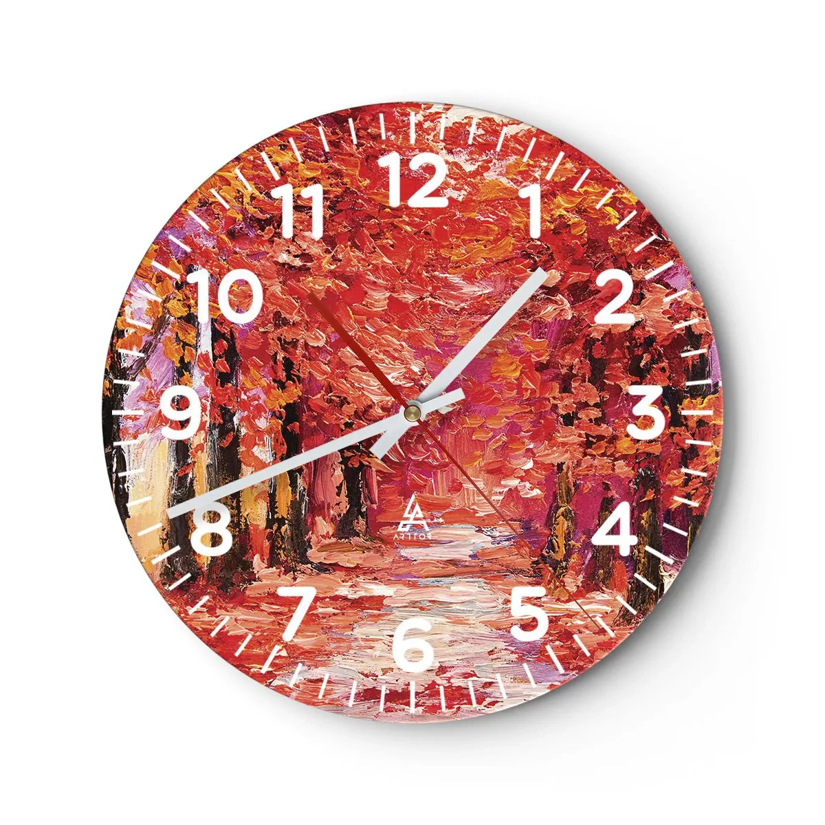 Wanduhr - Glasuhr - Herbstlicher Eindruck - 30x30 cm