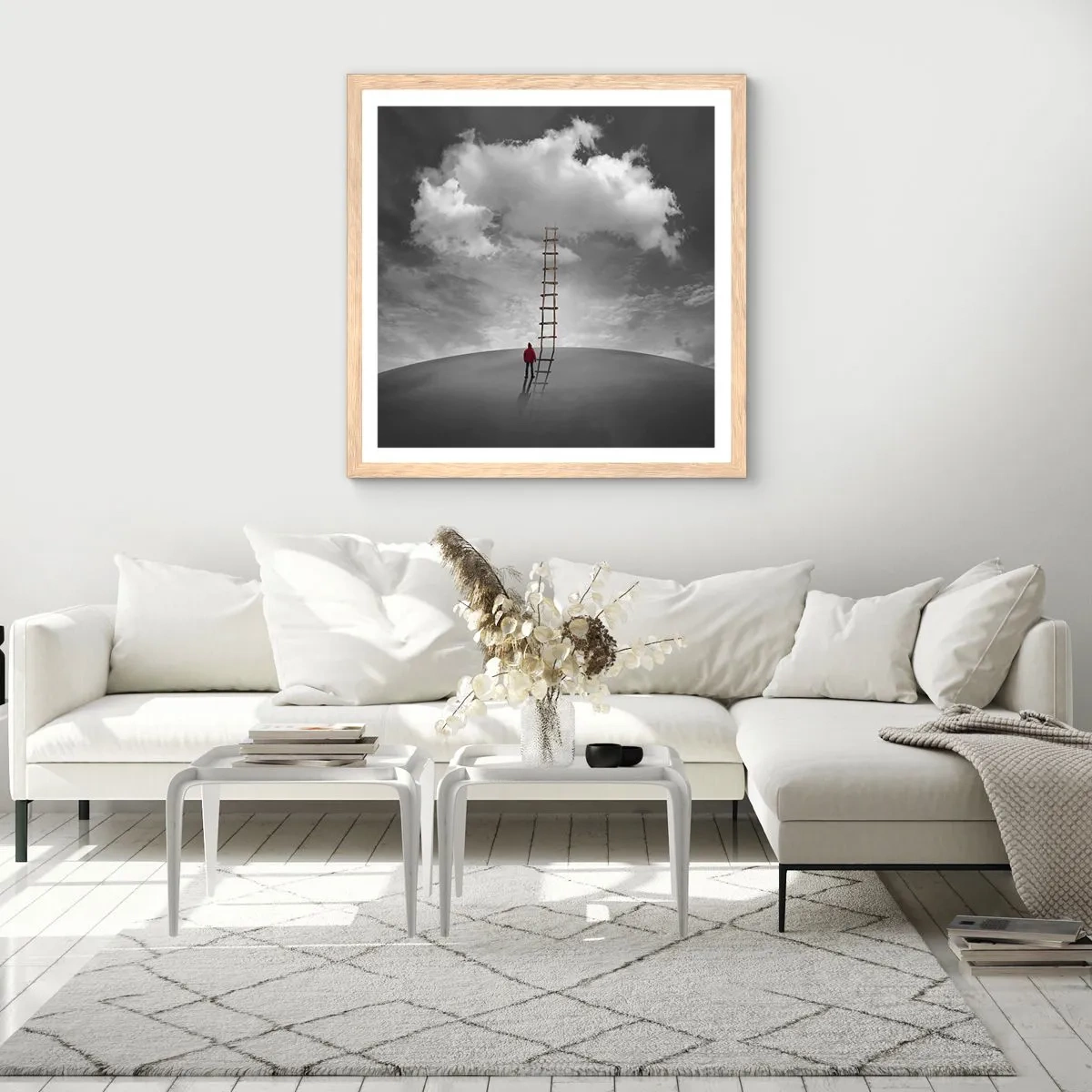 Poster in einem Rahmen aus heller Eiche - Alles ist möglich - 60x60 cm