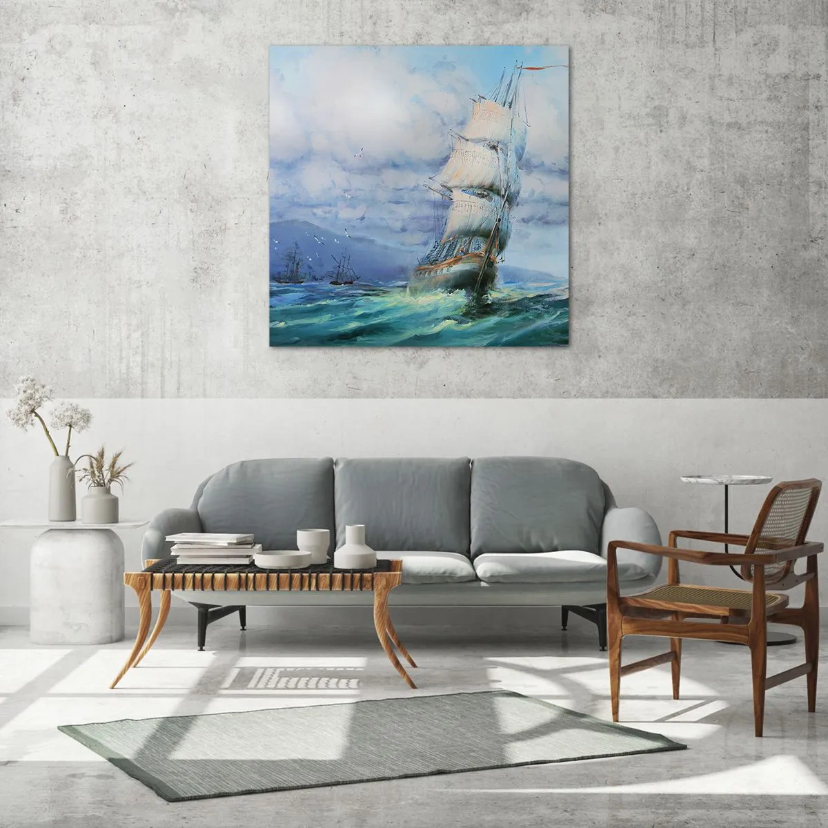 Glasbild - Bild auf glas - Guter Wind - 70x70 cm