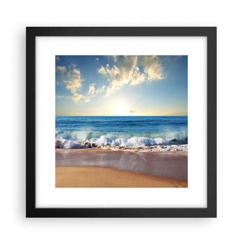 Poster in einem schwarzem Rahmen - Bewegung und Stille zugleich - 30x30 cm