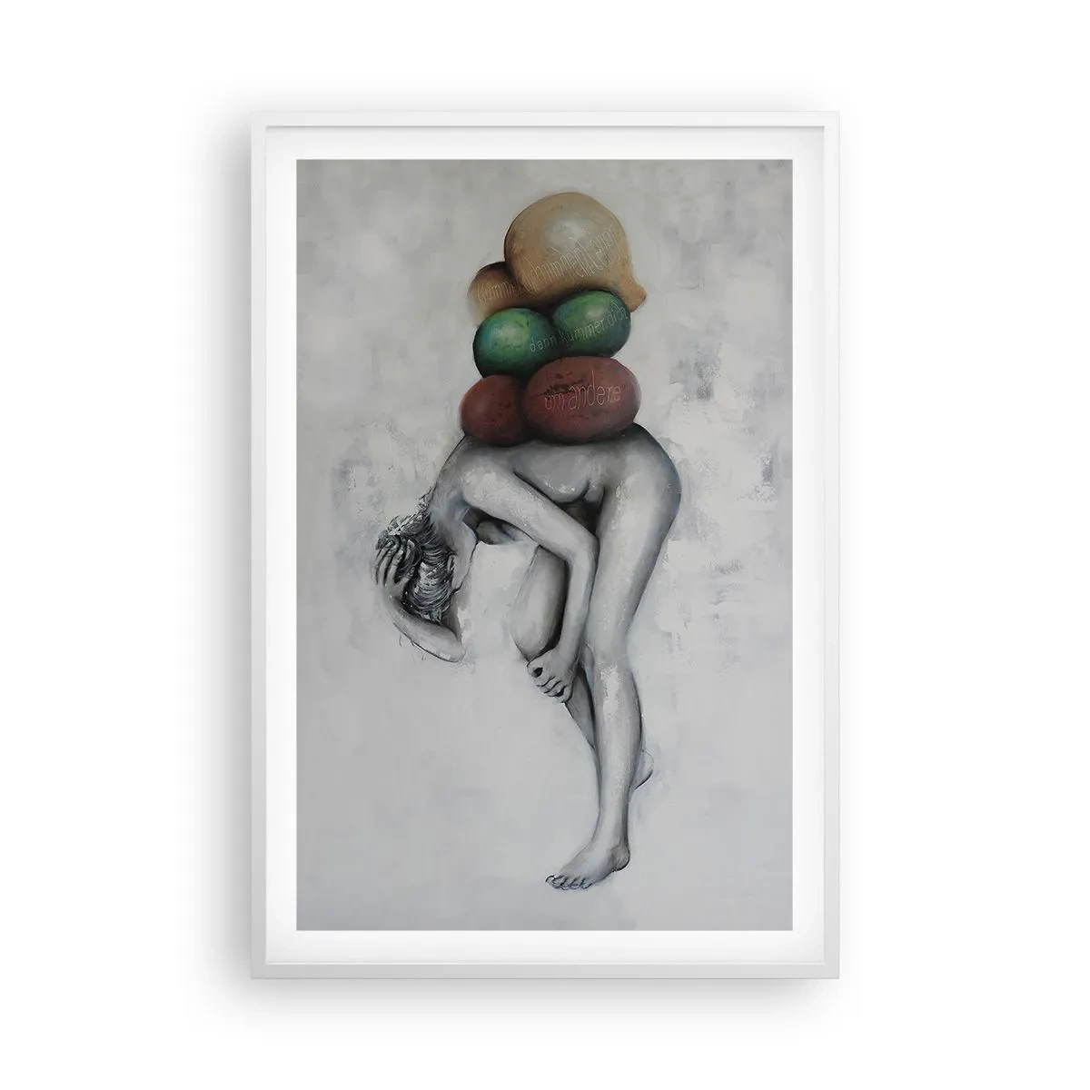 Poster in einem weißen Rahmen - Last des Lebens - 61x91 cm