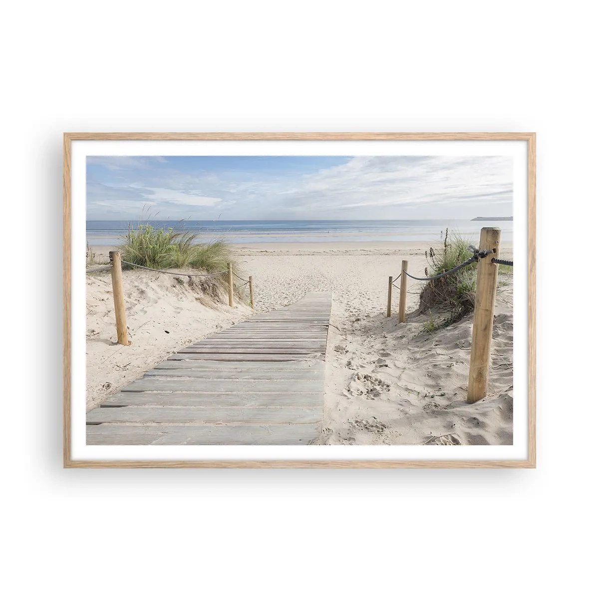 Poster in einem Rahmen aus heller Eiche - Bis zum Horizont - 100x70 cm