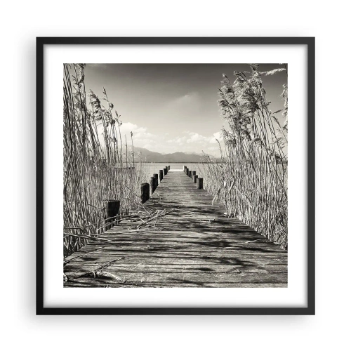 Poster in einem schwarzem Rahmen - In der Stille des Grases - 50x50 cm