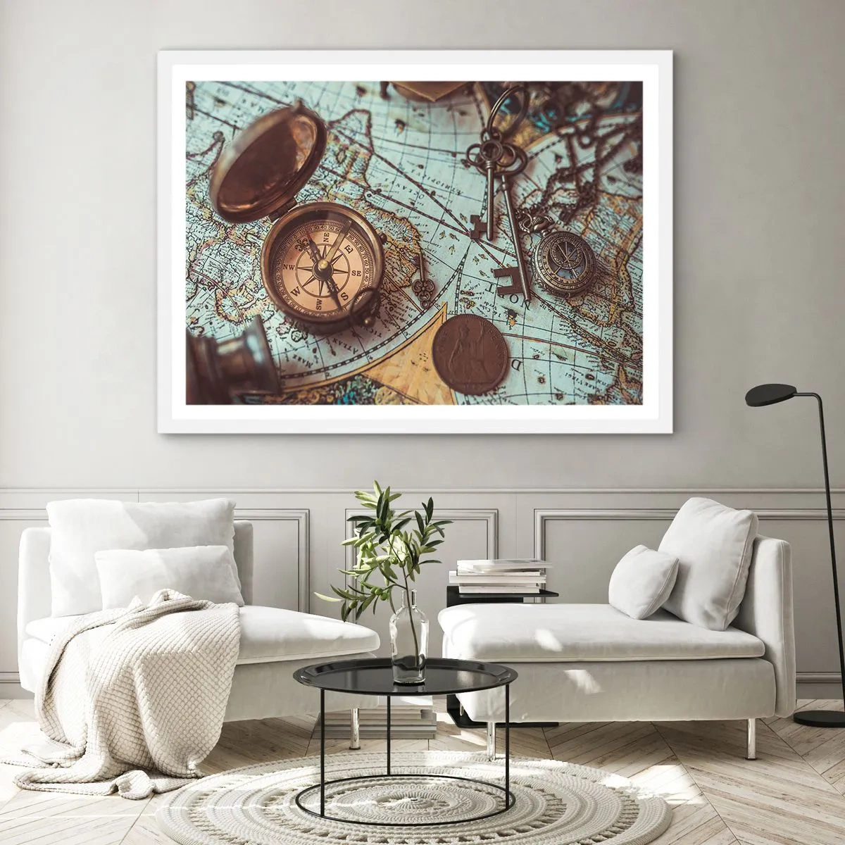 Poster in einem weißen Rahmen - Für den Abenteurer - 100x70 cm