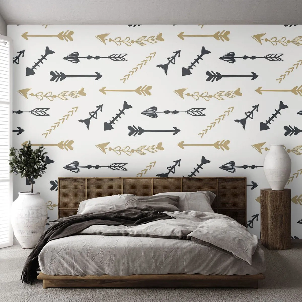 Fototapete Premium Canvas - Der Traum des Bogenschützen - Abstraktion, Pfeil, Boho - 400x280 cm