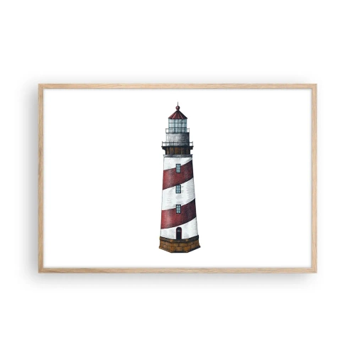 Poster in einem Rahmen aus heller Eiche - Immer auf der Hut - 91x61 cm