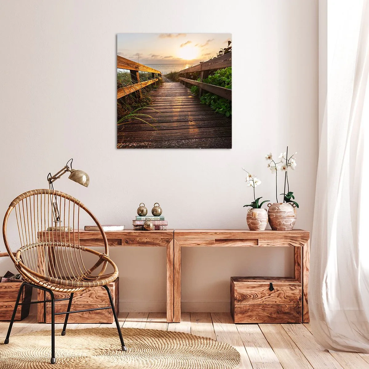 Bild auf Leinwand - Leinwandbild - Und direkt ans Ufer - 30x30 cm