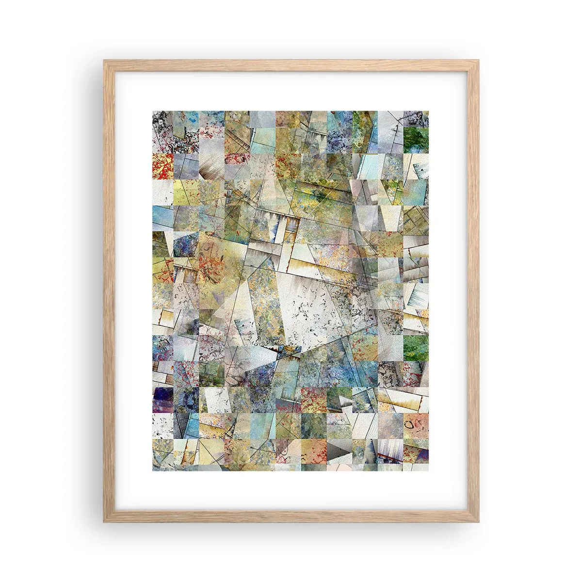 Poster in einem Rahmen aus heller Eiche - Geometrische Mischung - 40x50 cm