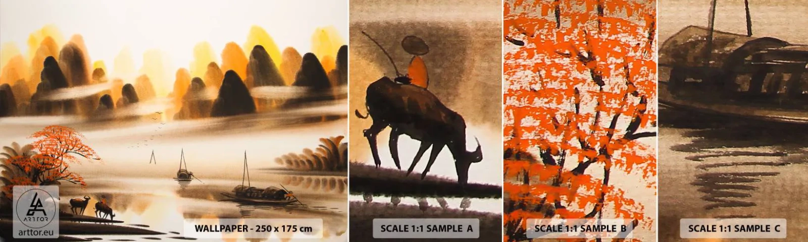 Fototapetenmuster Standard Eco - Weiter als im Fernosten - China, Landschaft, Asien - 100x30 cm