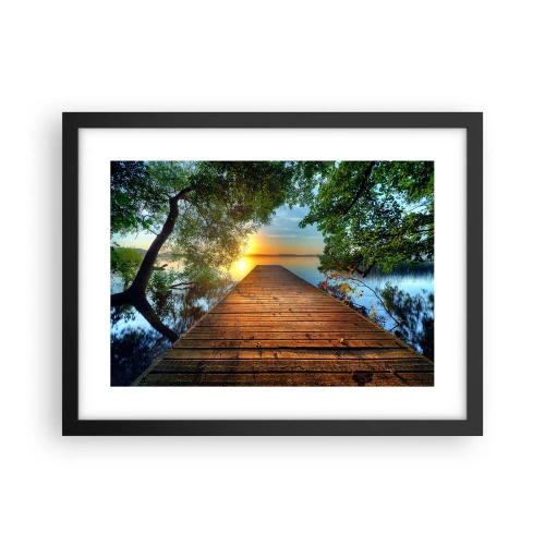 Poster in einem schwarzem Rahmen - Nimm dir Zeit, setz dich hin - 40x30 cm