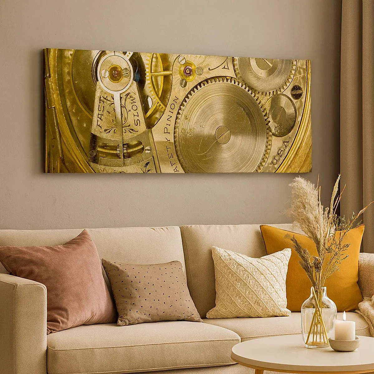 Bild auf Leinwand - Leinwandbild - Geh mit der Zeit - 100x40 cm