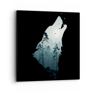 Bild auf Leinwand - Leinwandbild - Die Stimme der Waldnacht - 40x40 cm