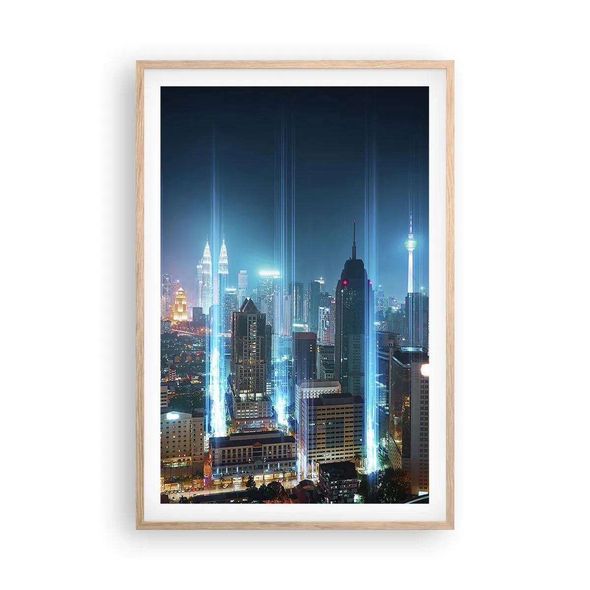 Poster in einem Rahmen aus heller Eiche - Auf Berliner Art gegen den Himmel - 61x91 cm