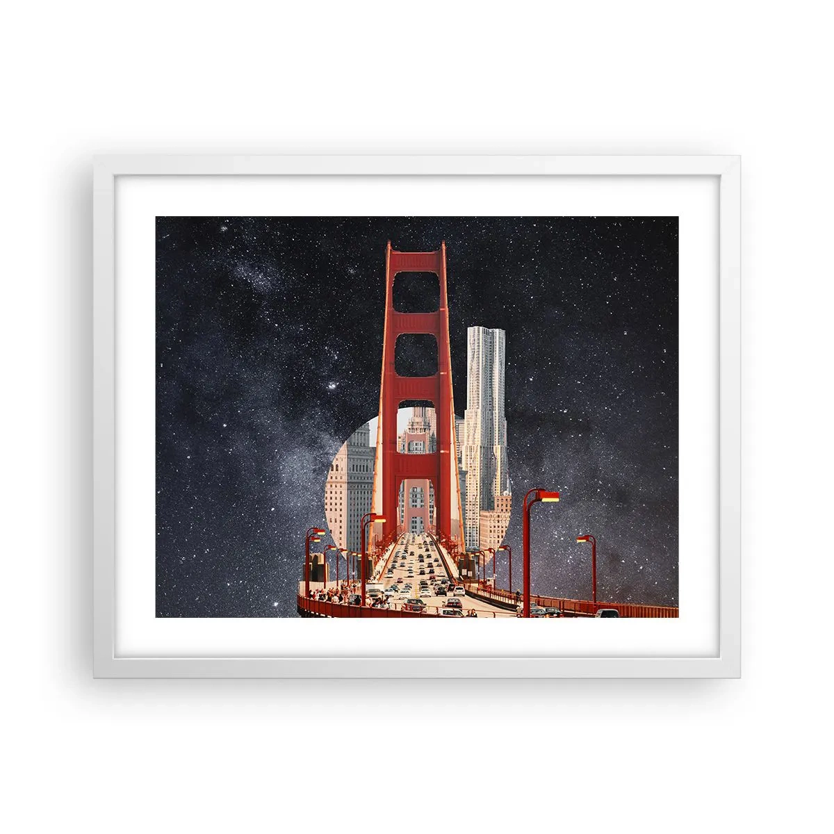 Poster in einem weißen Rahmen - Immer im Mittelpunkt - 50x40 cm