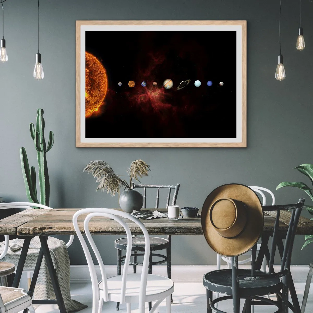 Poster in einem Rahmen aus heller Eiche - Unsere Nachbarschaft - 70x50 cm