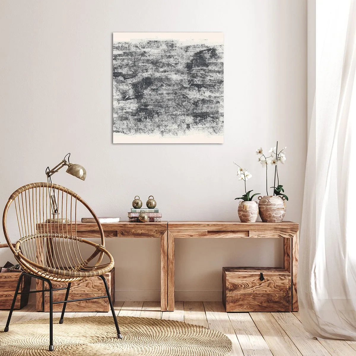 Bild auf Leinwand - Leinwandbild - Nebelige Komposition - 60x60 cm