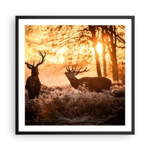 Poster in einem schwarzem Rahmen - Der Traum eines Jägers - 60x60 cm