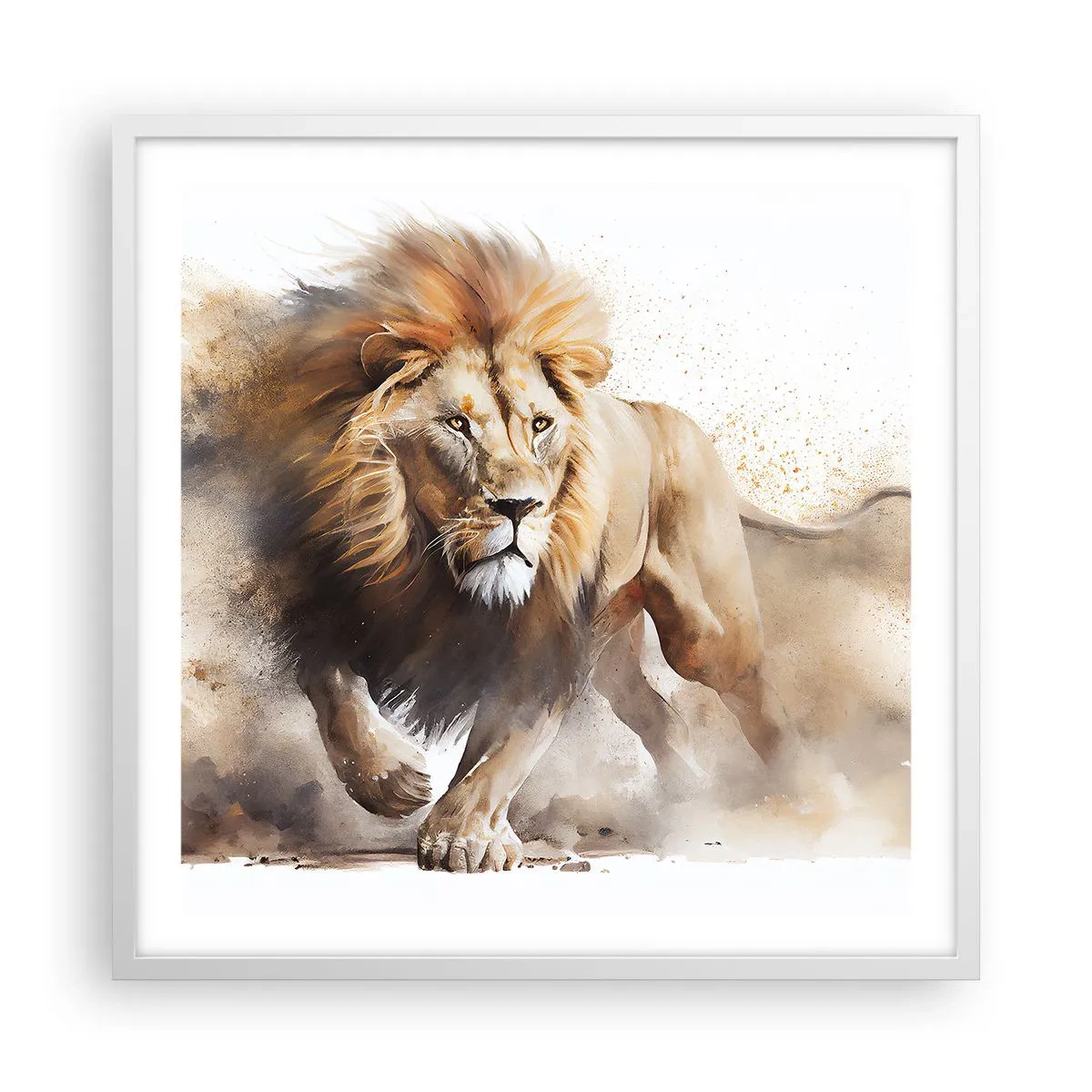 Poster in einem weißen Rahmen - Der König zog um - 60x60 cm