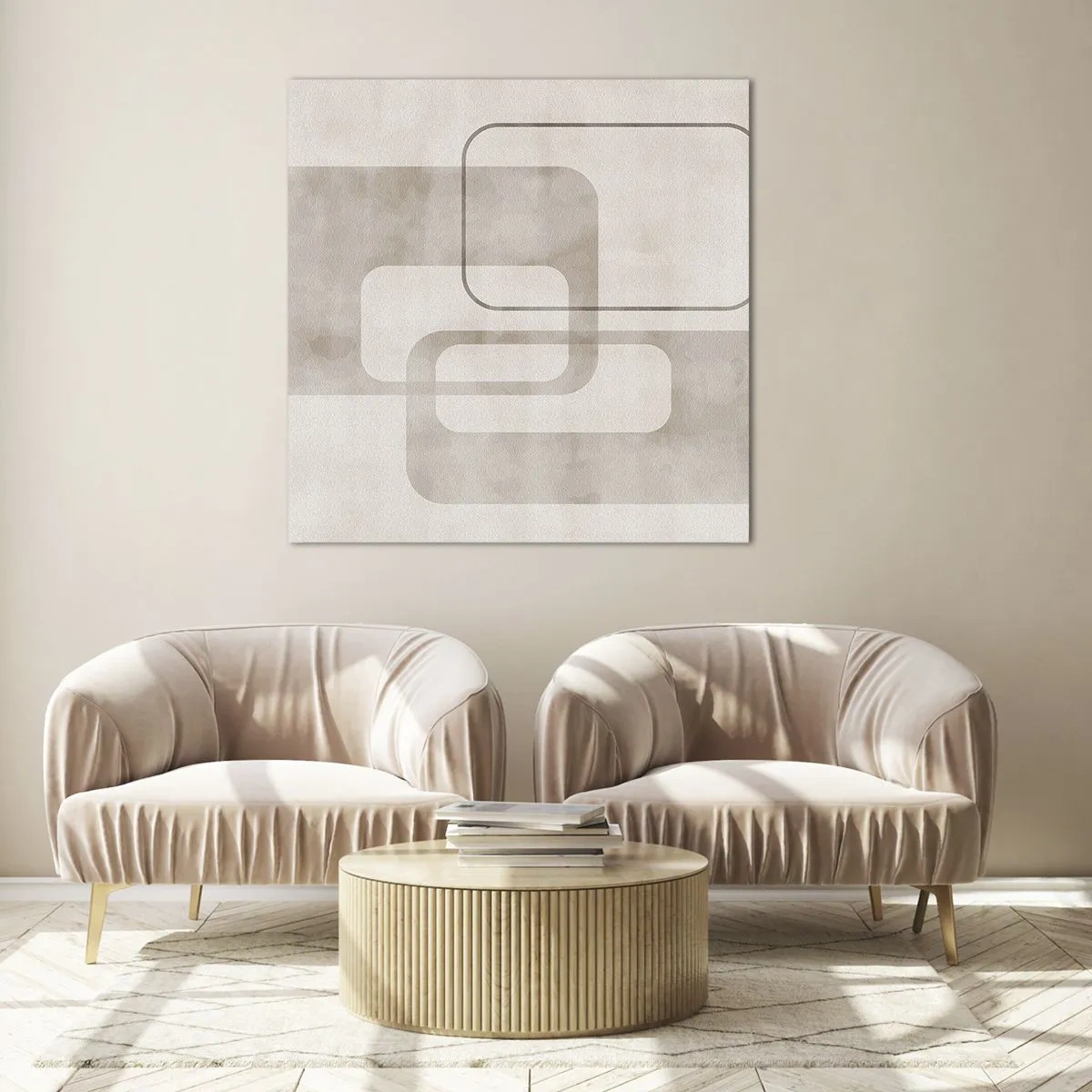 Glasbild - Bild auf glas - Geometrische Fuge - 70x70 cm