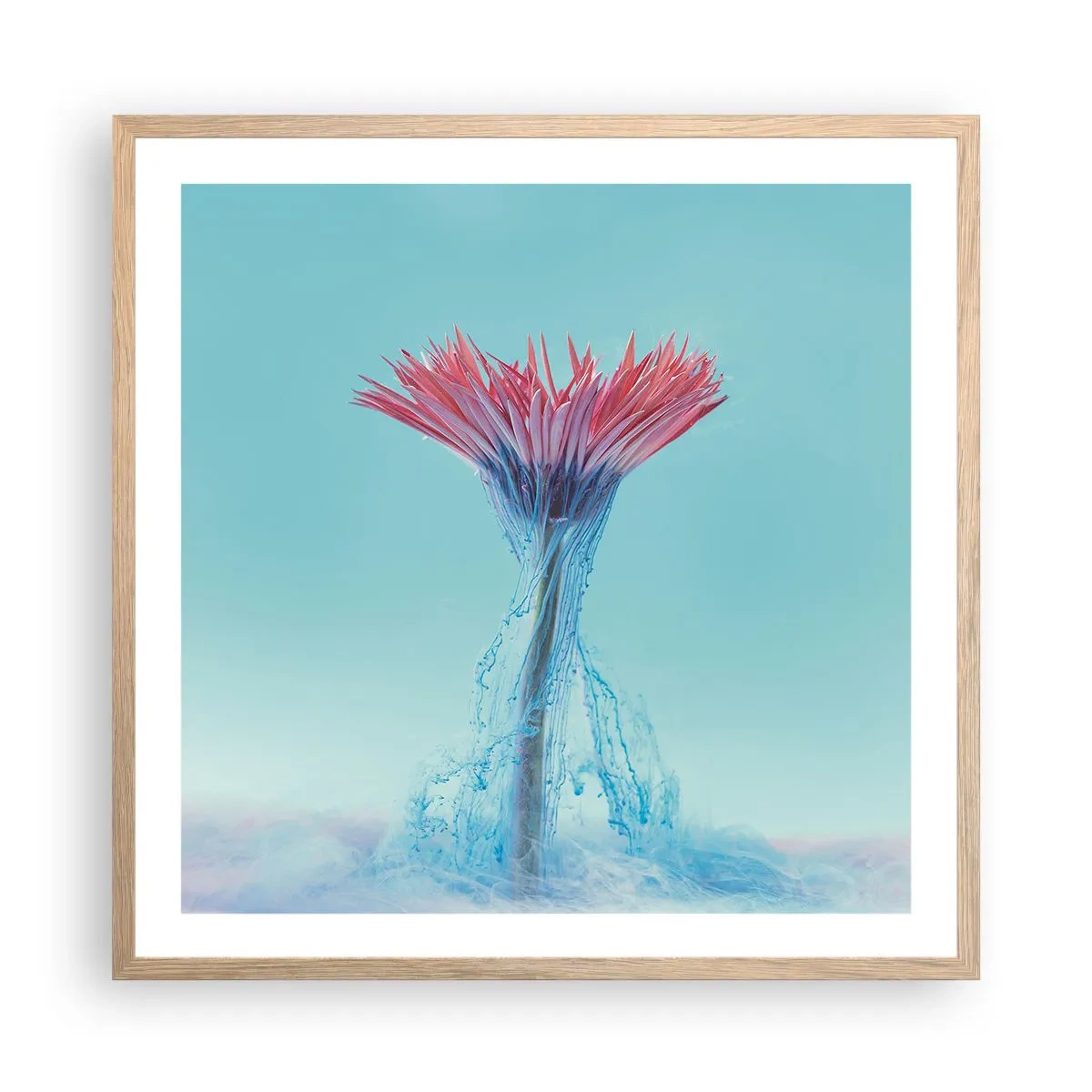 Poster in einem Rahmen aus heller Eiche - In einer belebenden Umarmung - 60x60 cm