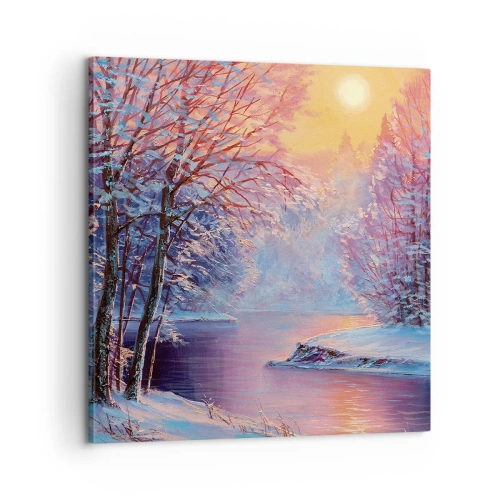 Bild auf Leinwand - Leinwandbild - Die Farben des Winters - 60x60 cm