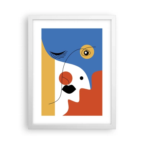 Poster in einem weißen Rahmen - Dekonstruiertes Porträt - 30x40 cm