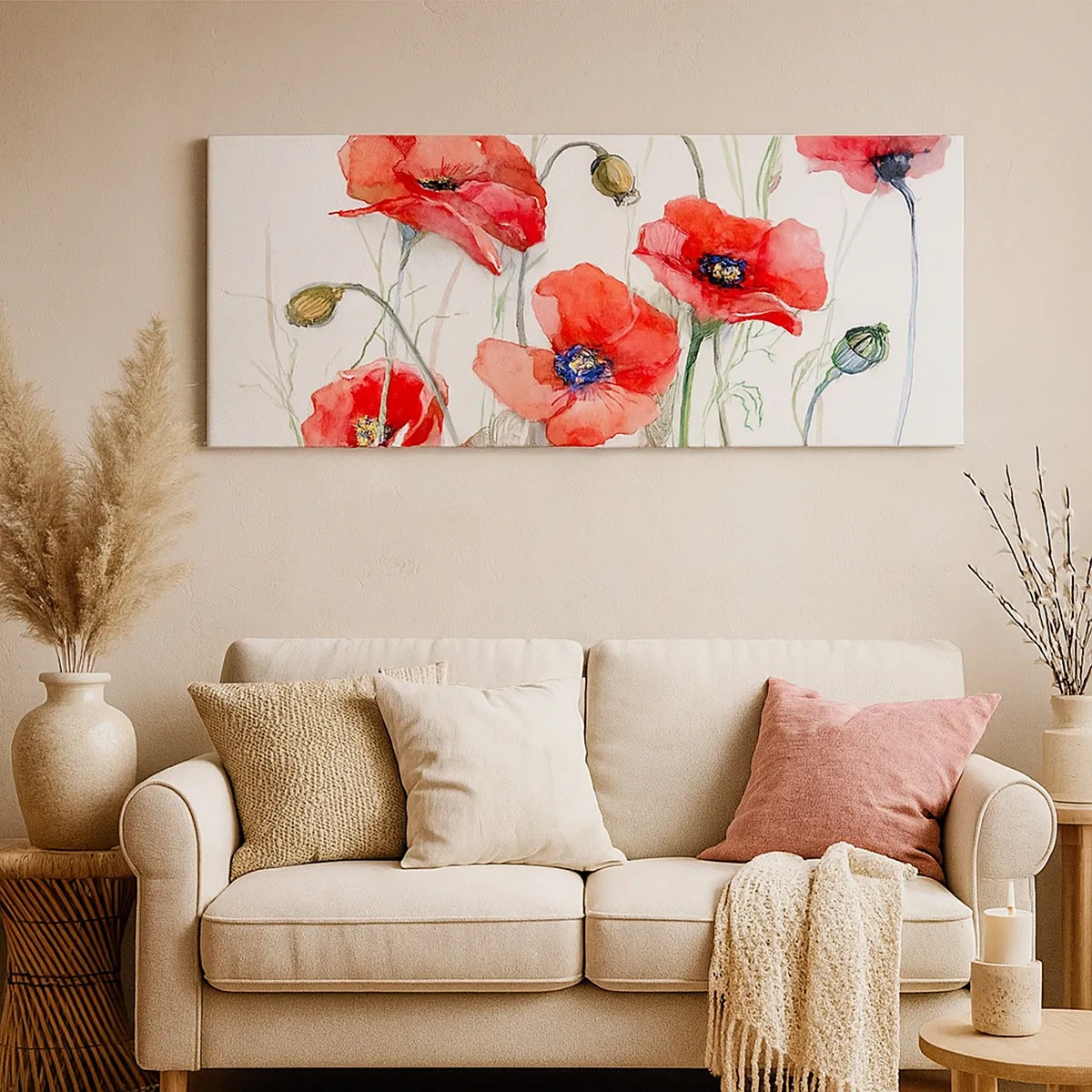 Bild auf Leinwand - Leinwandbild - Polnische Blumen - 30x30 cm