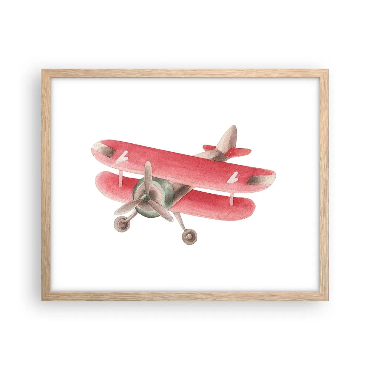 Poster in einem Rahmen aus heller Eiche - Bereit für Höhenflüge - 50x40 cm