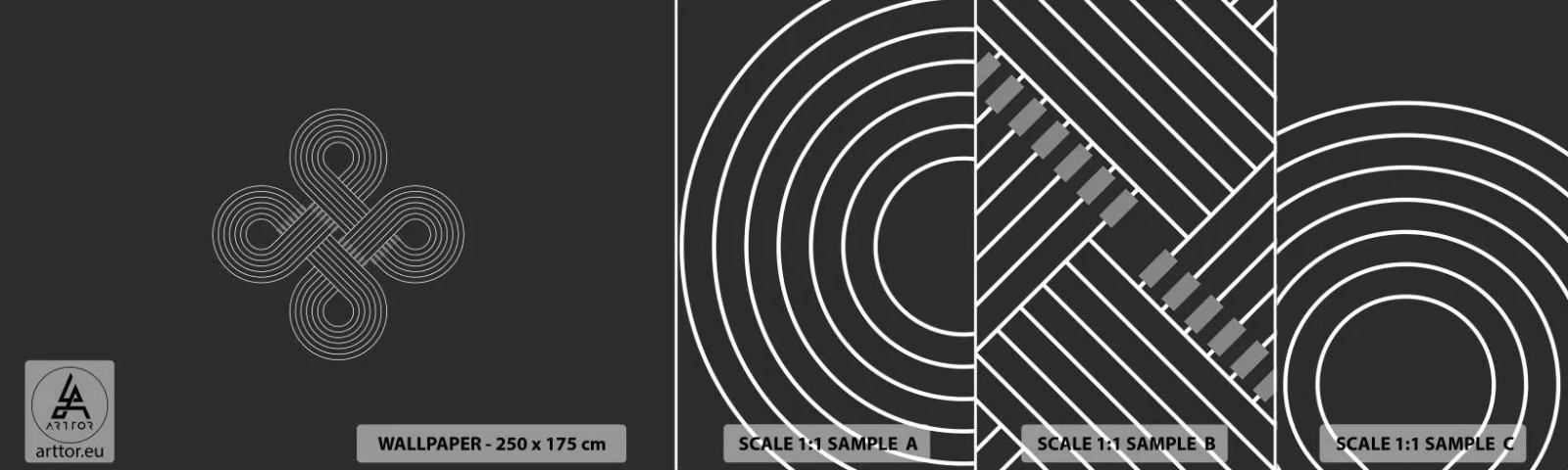Fototapetenmuster Standard Eco - Im keltischen Geist - Abstraktion, Stück, Minimalismus - 100x30 cm