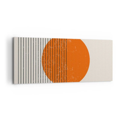 Bild auf Leinwand - Leinwandbild - Minimalistische Sonne mit geometrischen Linien - 120x50cm - Immer die Sonne - Moderne Wanddekoration für Wohnzimmer und Schlafzimmer ARTTOR