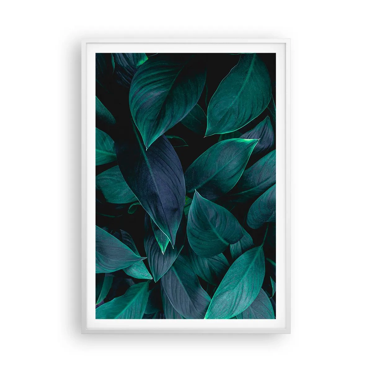 Poster in einem weißen Rahmen - Grün in sich selbst - 70x100 cm