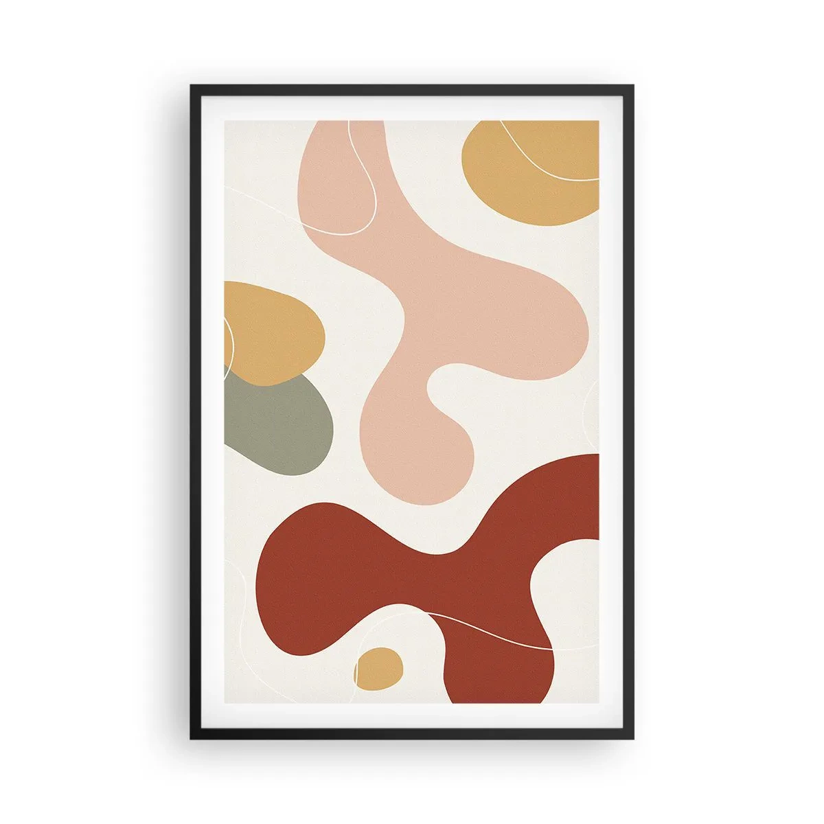 Poster in einem schwarzem Rahmen - Kringel oder Schnörkel? - 61x91 cm