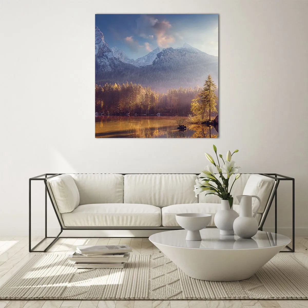 Glasbild - Bild auf glas - In den Bergen und Tälern - 40x40 cm