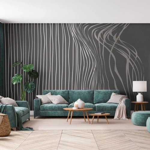 Selbstklebende Fototapete Deluxe Sticker - Rhythmus und Akzent - Abstraktion, Stück, Schwarz und weiß - 250x175 cm