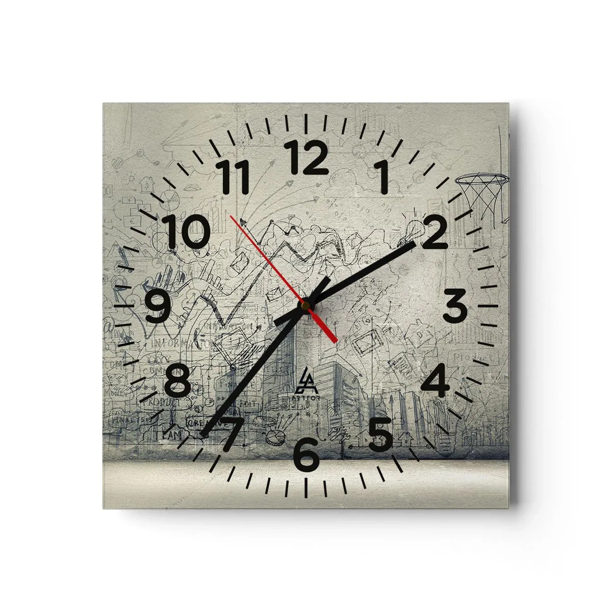 Wanduhr - Glasuhr - Mein tolles Stadtleben - 30x30 cm