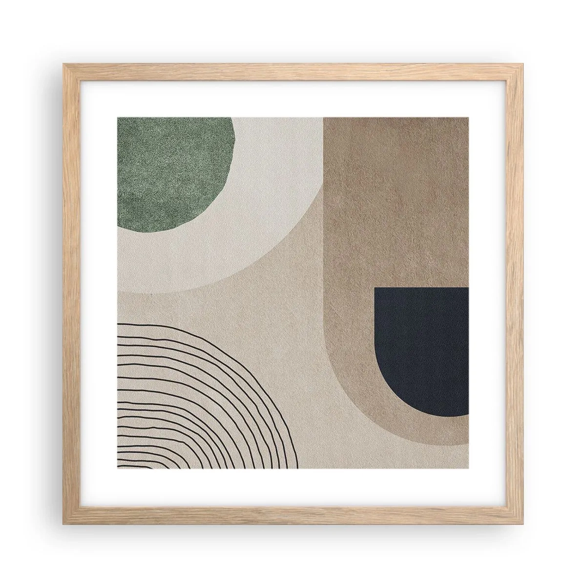 Poster in einem Rahmen aus heller Eiche - Sanftheit des Ovals - 40x40 cm