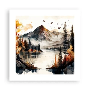 Poster - Goldener Herbst in den Bergen - 40x40 cm