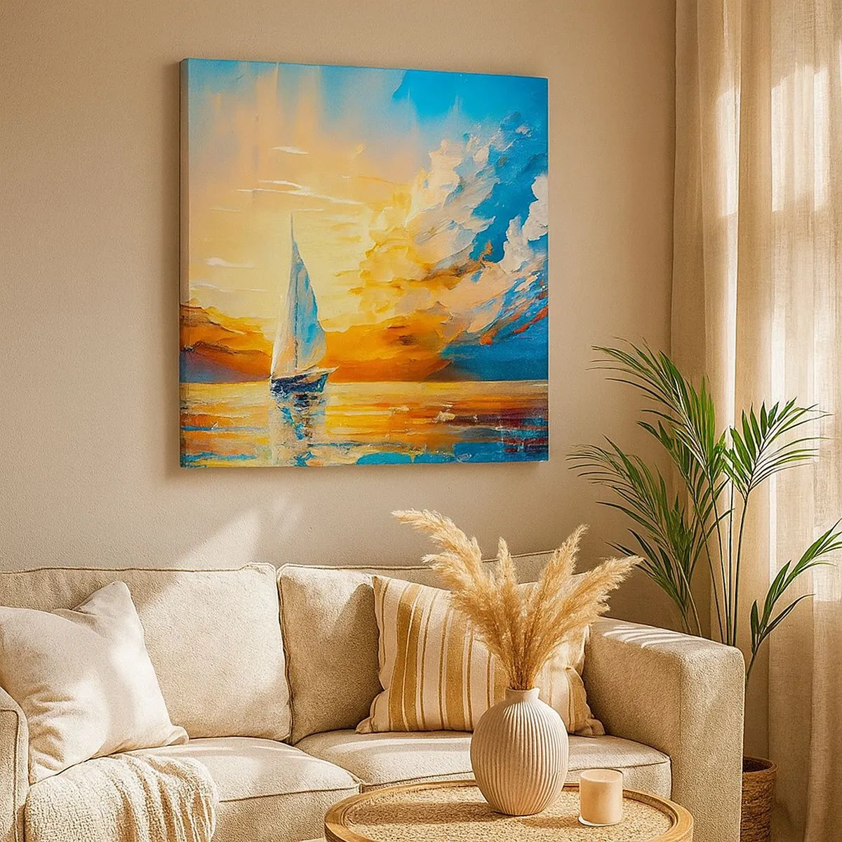 Bild auf Leinwand - Leinwandbild - In Gold segeln - 30x30 cm