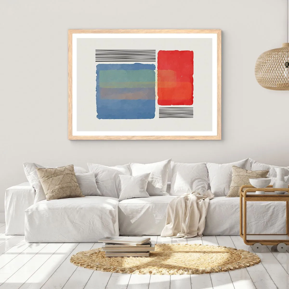 Poster in einem Rahmen aus heller Eiche - Der Geist und der Buchstabe der Geometrie - 100x70 cm